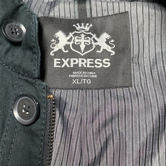 Slim XL Men Express Black high collar Zip up Jacket - Picture 3 of 8